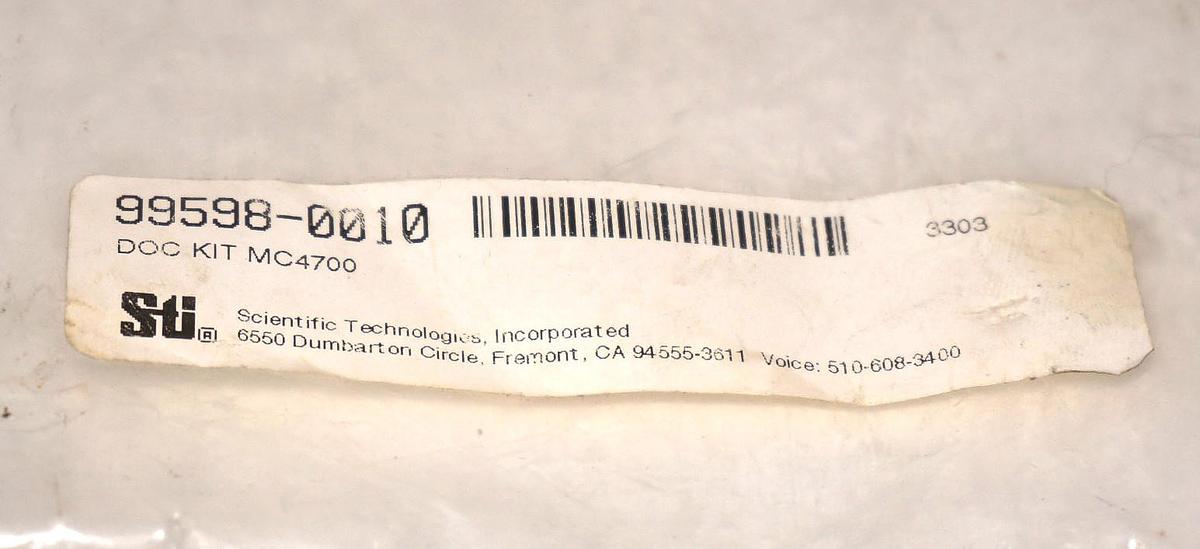 Used NEW STI 99598-0010 DOC KIT MC4700 W/ 2 43884-0010 SUPPRESSORS, 42800-0110 OBJECT