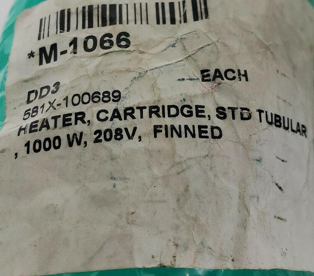 Used NEW BDC BURNER DESIGN AND CONTROL 581X-100689 FINNED HEATER CARTRIDGE 1000W 280V