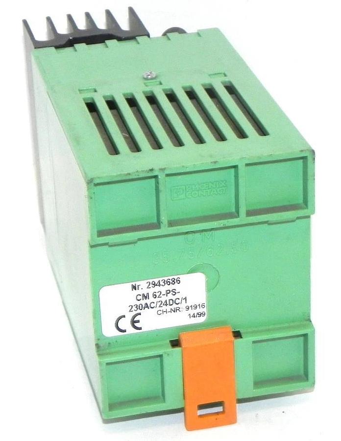 Used PHOENIX CONTACT 2943686 POWER SUPPLY CM 62-PS-230AC/24DC/1