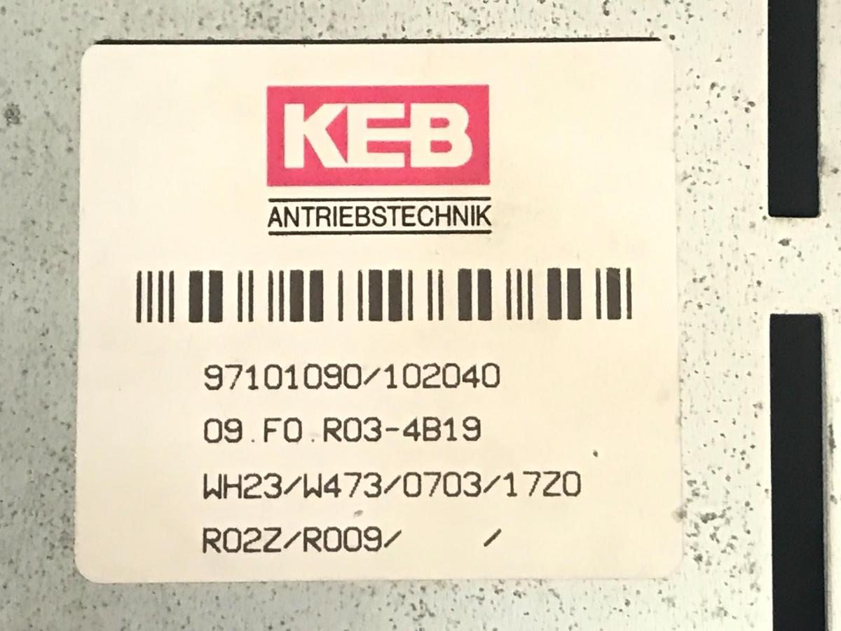 Used KEB 09 F0 R03-4B19 FREQUENCY INVERTER DRIVE 2.8KVA, 0-500VAC, 4.1A