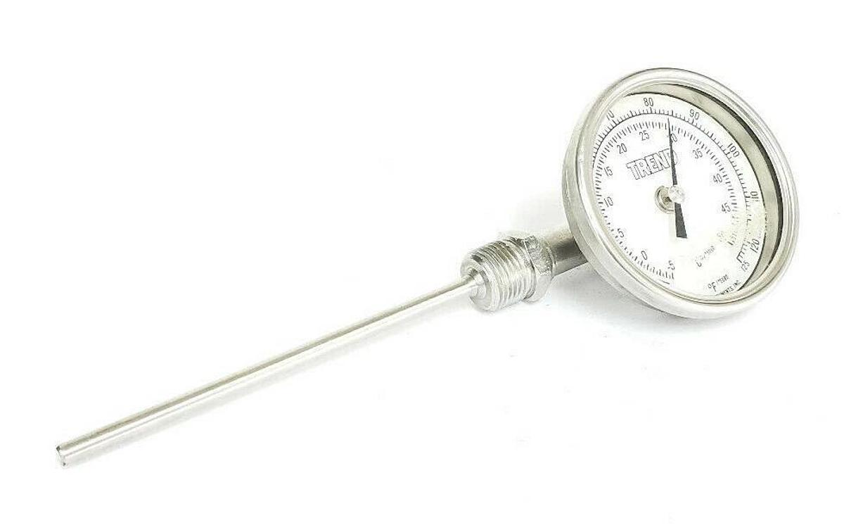 Used TREND INSTRUMENTS 25 TO 125 DEG F / -5 TO 50 DEG C THERMOMETER, 6" STEM