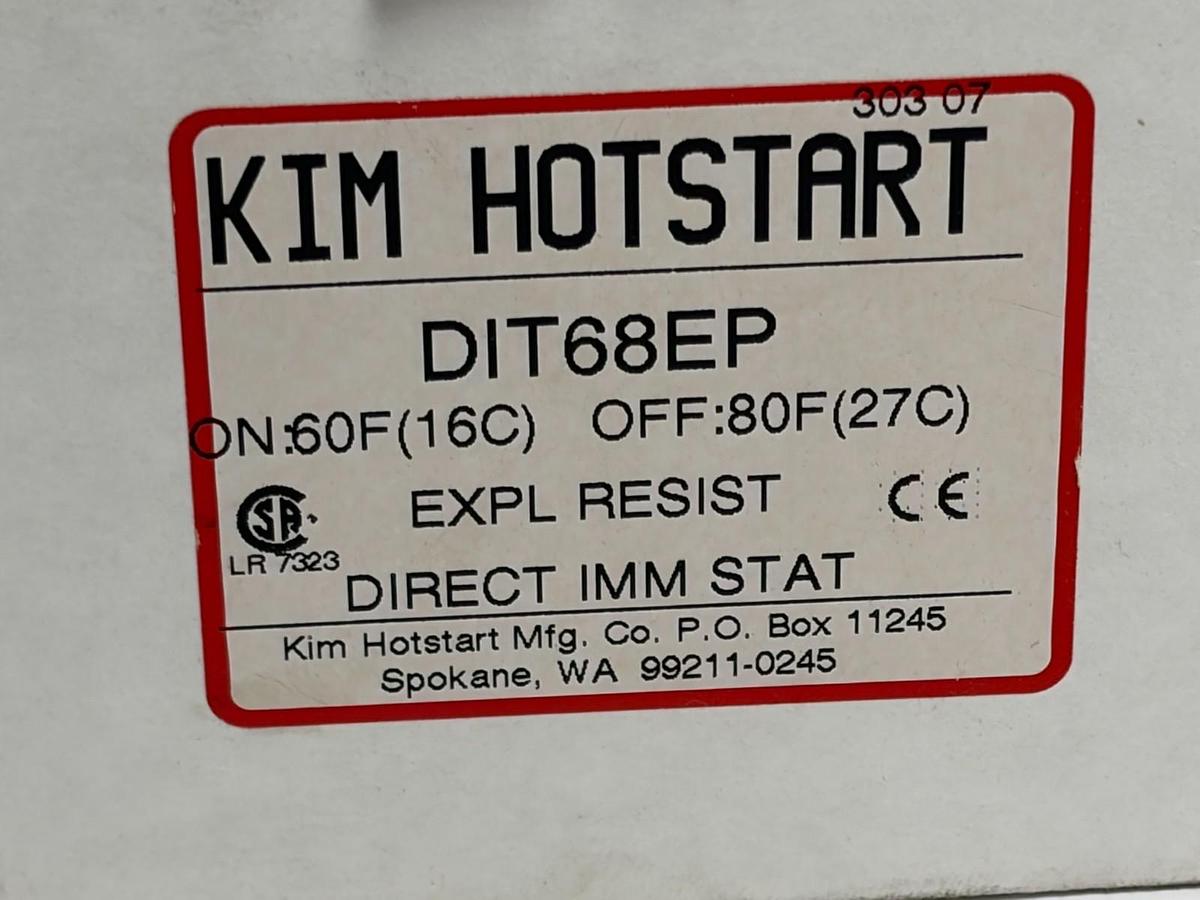 Used Kim Hotstart DIT68EP Direct Immersion Thermostat Switch 60F-80F Expl Resist New