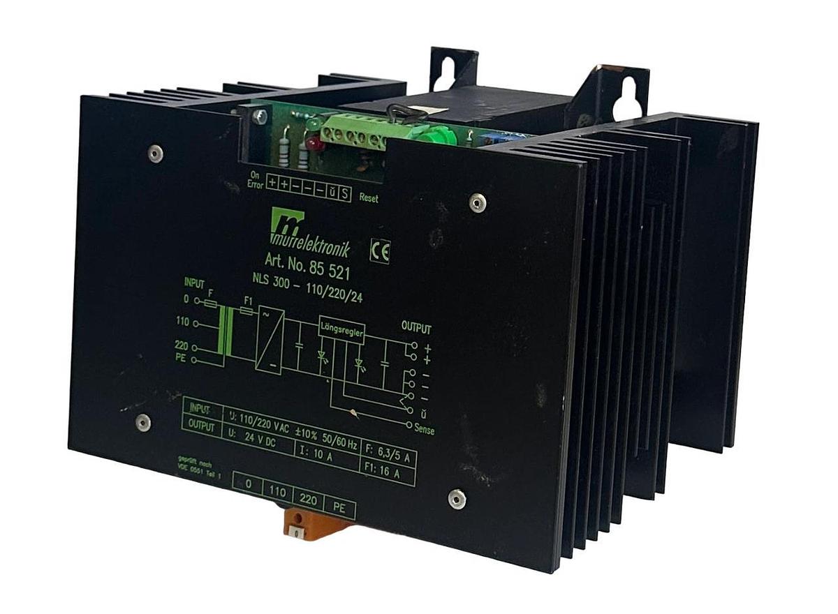 Used MURRELEKTRONIK 85 521 / NLS 300-110/220/24 POWER SUPPLY 110/240VAC 50/60Hz 85521