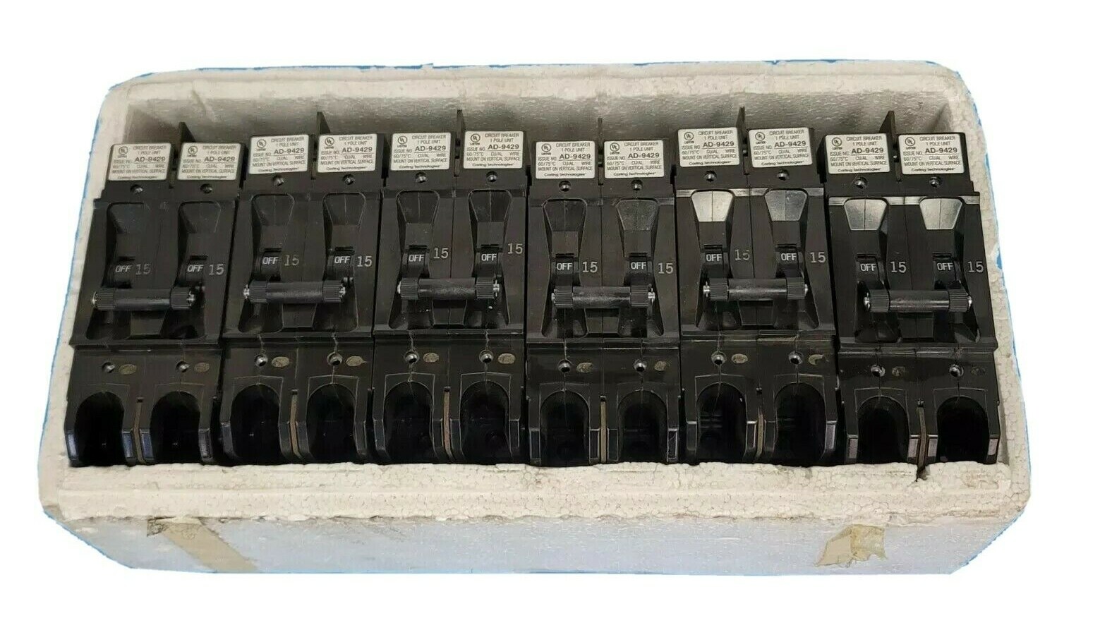 Used LOT OF 6 NEW CARLING SWITCH EA2-B0-16-615-1DA-BC CIRCUIT BREAKERS AD-9429