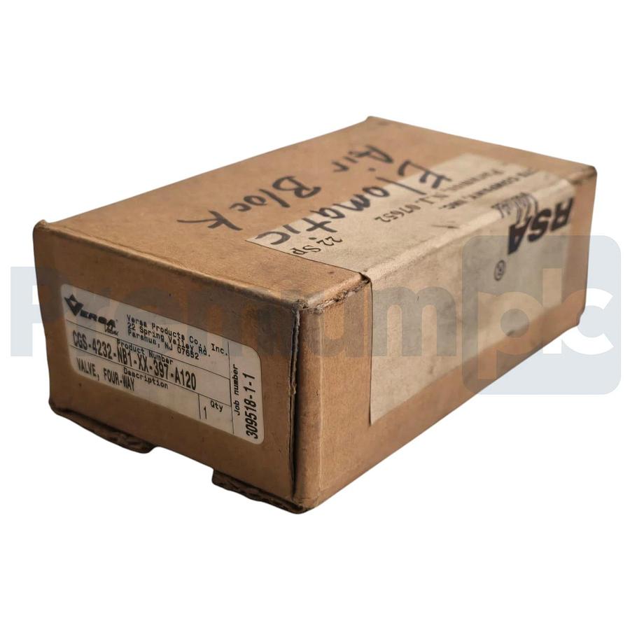 Versa Valve CGS-4232-NB1-XX-397-A120 4-Way 2-Pos Solenoid Valve 120VAC/60Hz NSMP