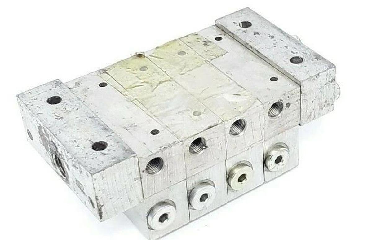 Used LUBRIQUIP HDV-9-A26 MANIFOLD BLOCK VALVE ASSEMBLY MSP-5T MSP5T HDV9A26