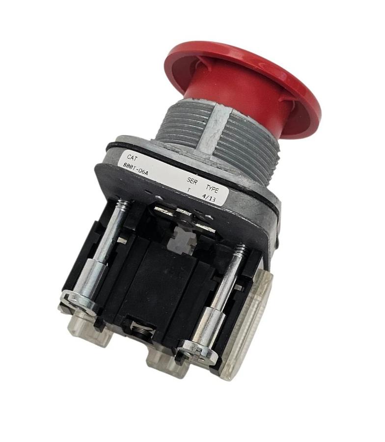 NIB ALLEN BRADLEY 800T-D6A PUSH BUTTON MUSHROOM HEAD RED 800TD6A SER. T