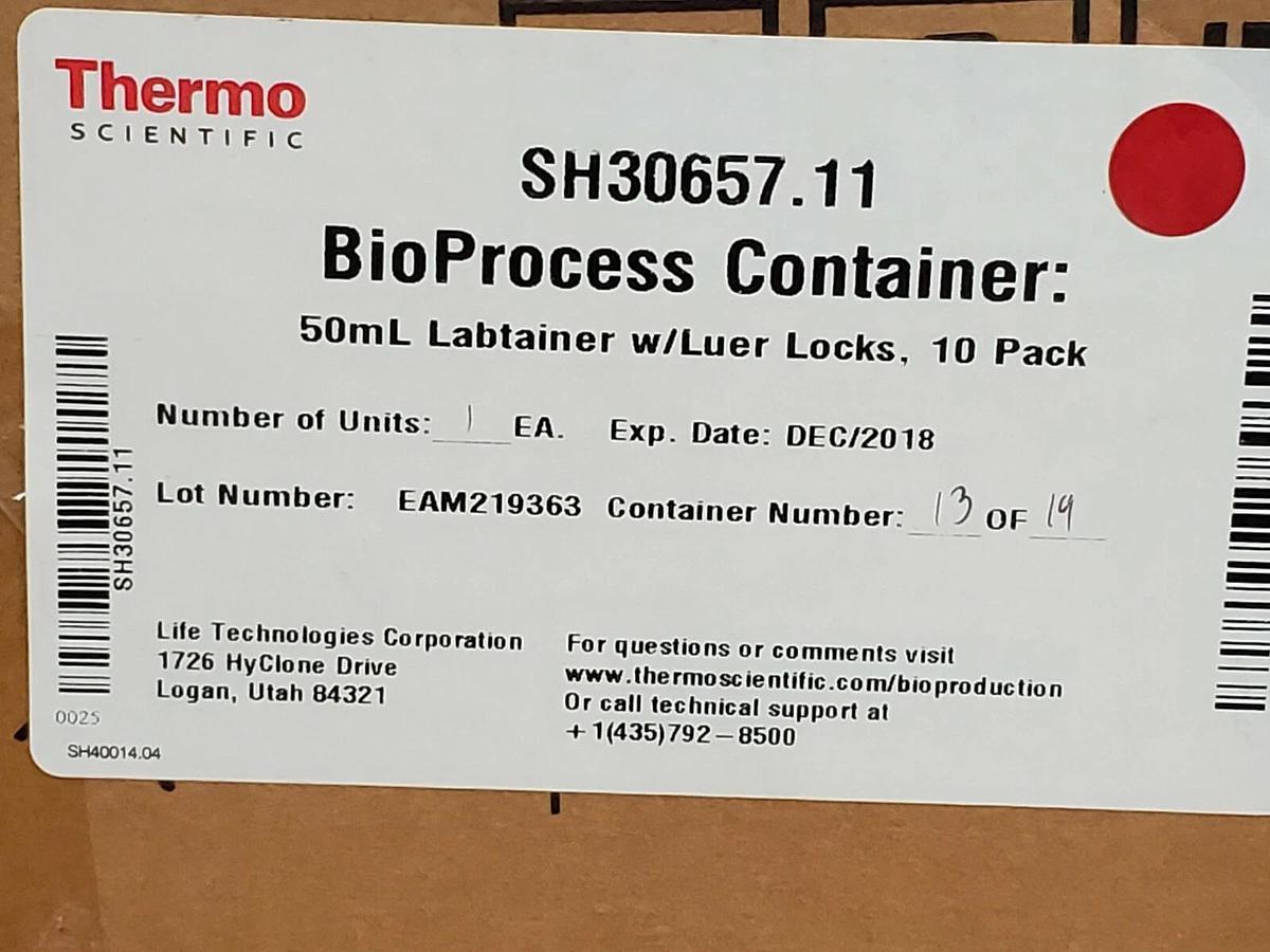 Used LOT OF 20 NEW THERMO FISHER SH30657.11 50mL LABTAINER W/ LUER LOCKS