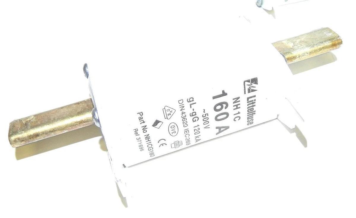 Used LOT OF 8 LITTELFUSE NH 1C 160AMP EUROPEAN STYLE FUSES NH1C