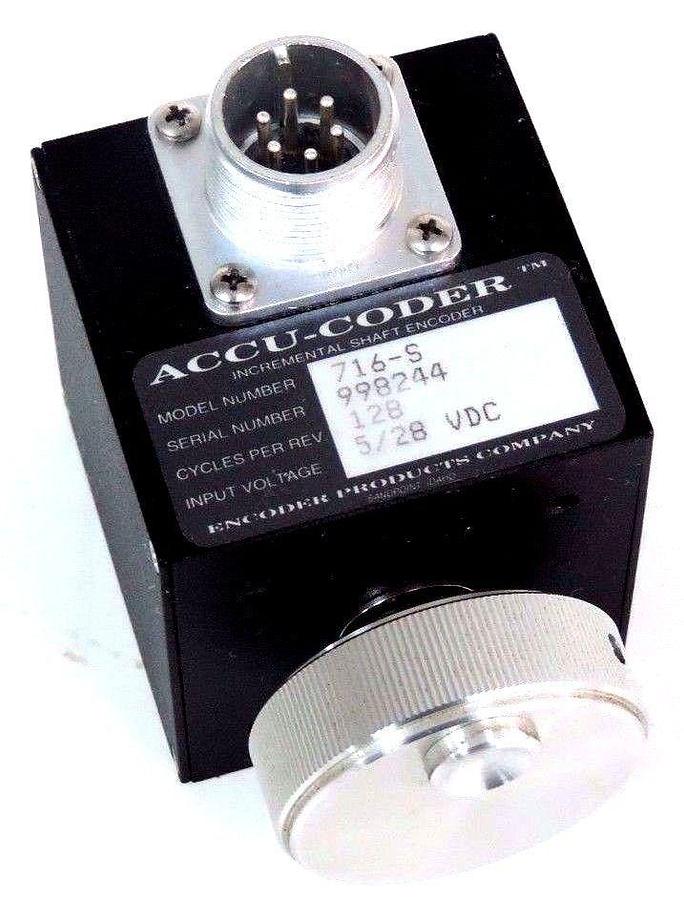 Used ENCODER PRODUCTS 716-S ACCU-ENCODER 128 CYCLES PER REV 5/28VDC 716-S