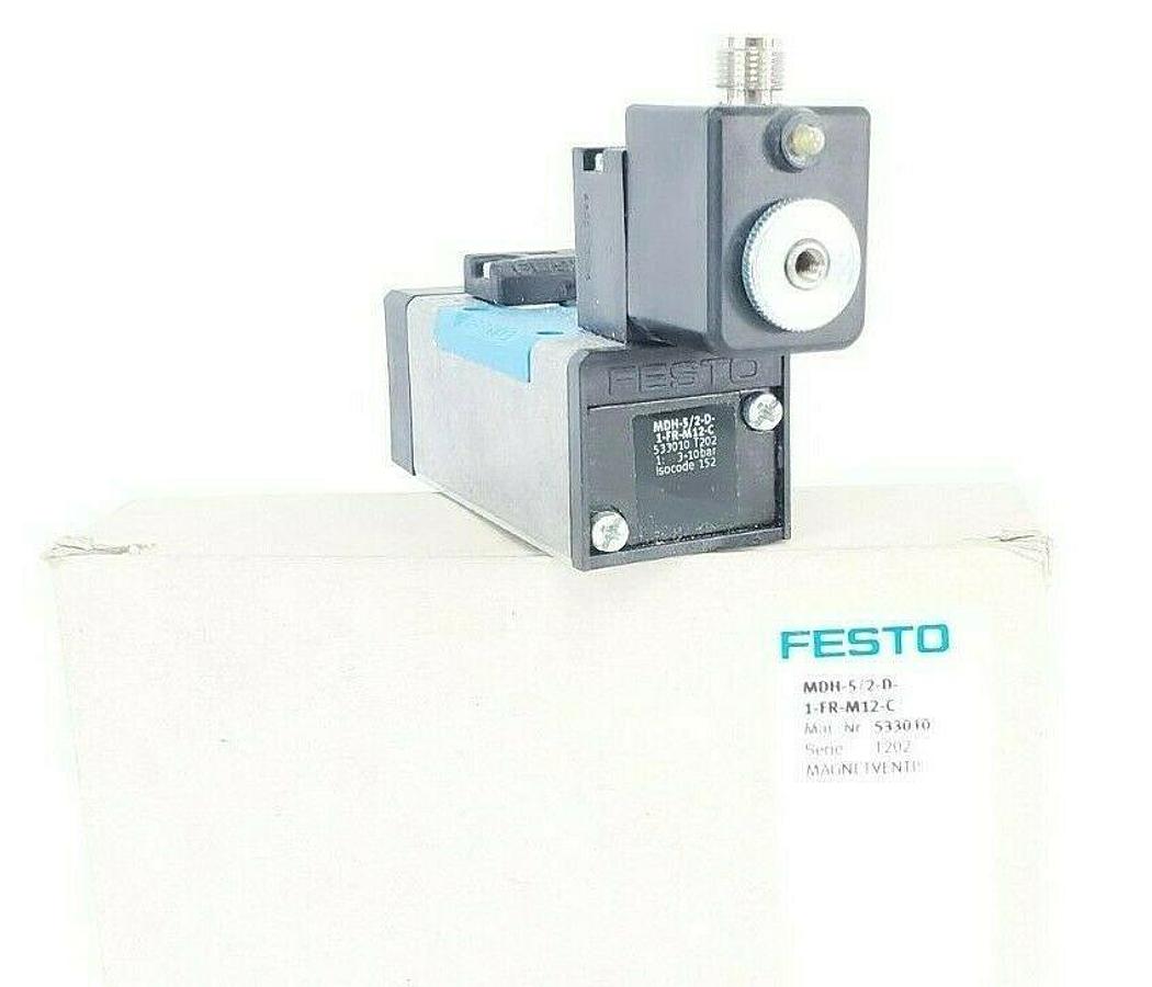 NIB FESTO MDH-5/2-D-1-FR-M12-C SOLENOID VALVE MAT. NR. 533010 SERIE: T202