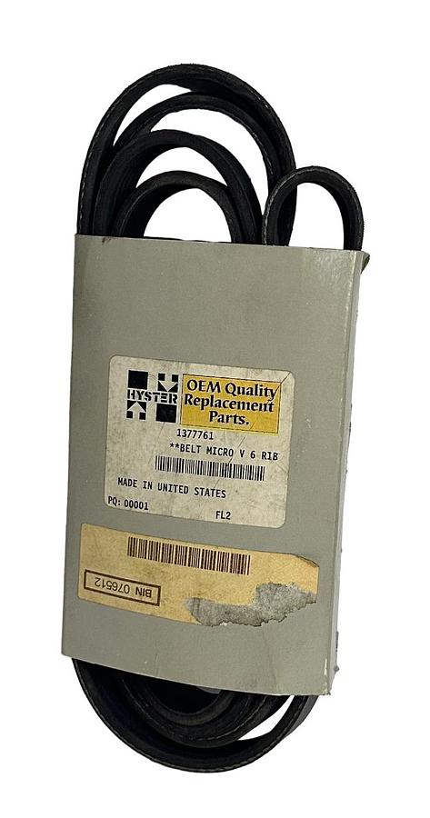 Used NEW HYSTER 1377761 / HY1377761 OEM MICRO V 6 RIB BELT FOR FORKLIFT