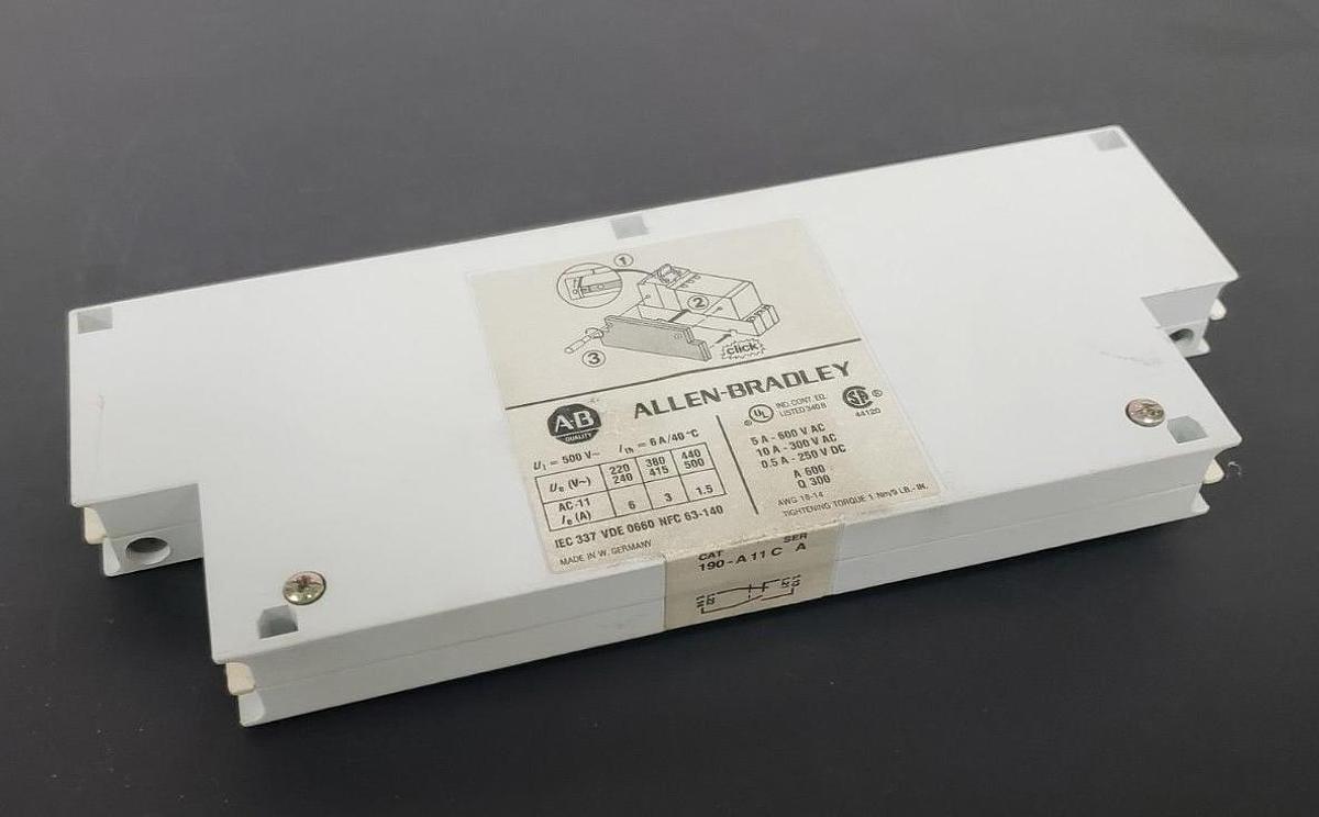Used ALLEN BRADLEY 190-A11C SER. A AUXILIARY CONTACT 190A11C