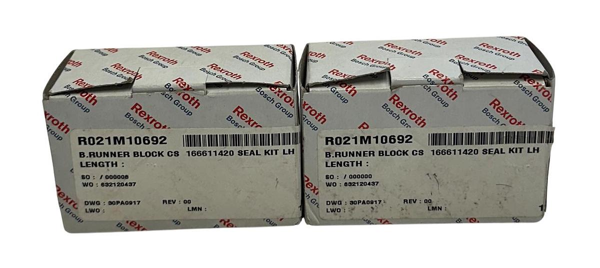 Used 2 REXROTH R021M10692 / R166611420 BALL RUNNER BLOCKS CARBON STEEL NSMP