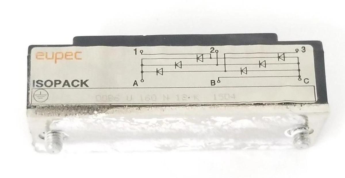 Used AEG EUPEC DDB6-U-160-N-12-K 15D4 ISOPACK BRIDGE RECTIFIER DDB6U160N12K