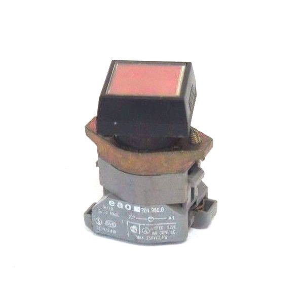 Used EAO 704.950.0 LAMP SOCKET 250VAC W/ RED BUTTON