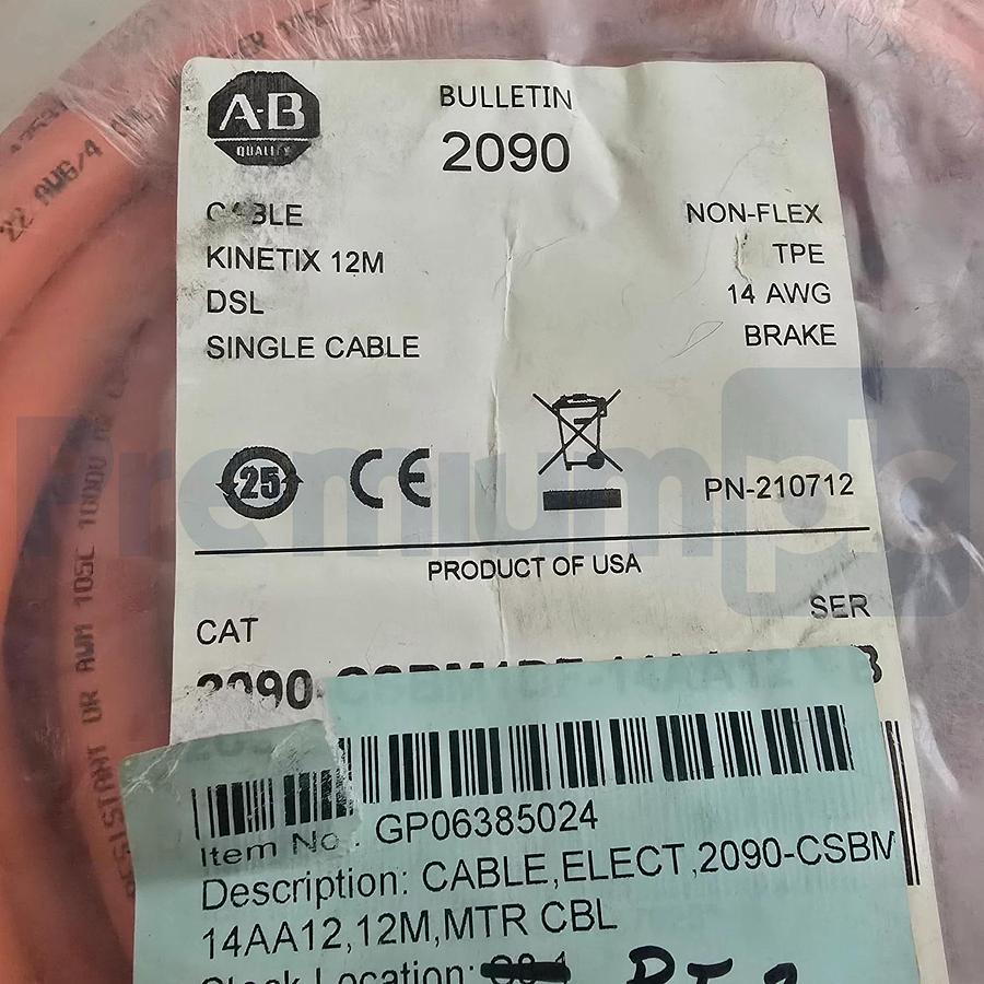 Sealed Pre-Owned Allen Bradley 2090-CSBM1DF-14AA12 /B Kinetix DSL Cable 12m