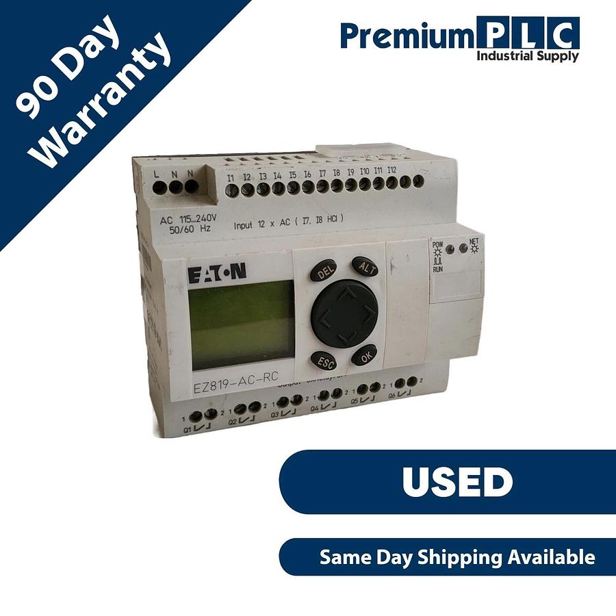 Used USED EATON EASY819-AC-RC / EZ819-AC-RC-2 LEGACY EASY PROGRAMMABLE RELAY