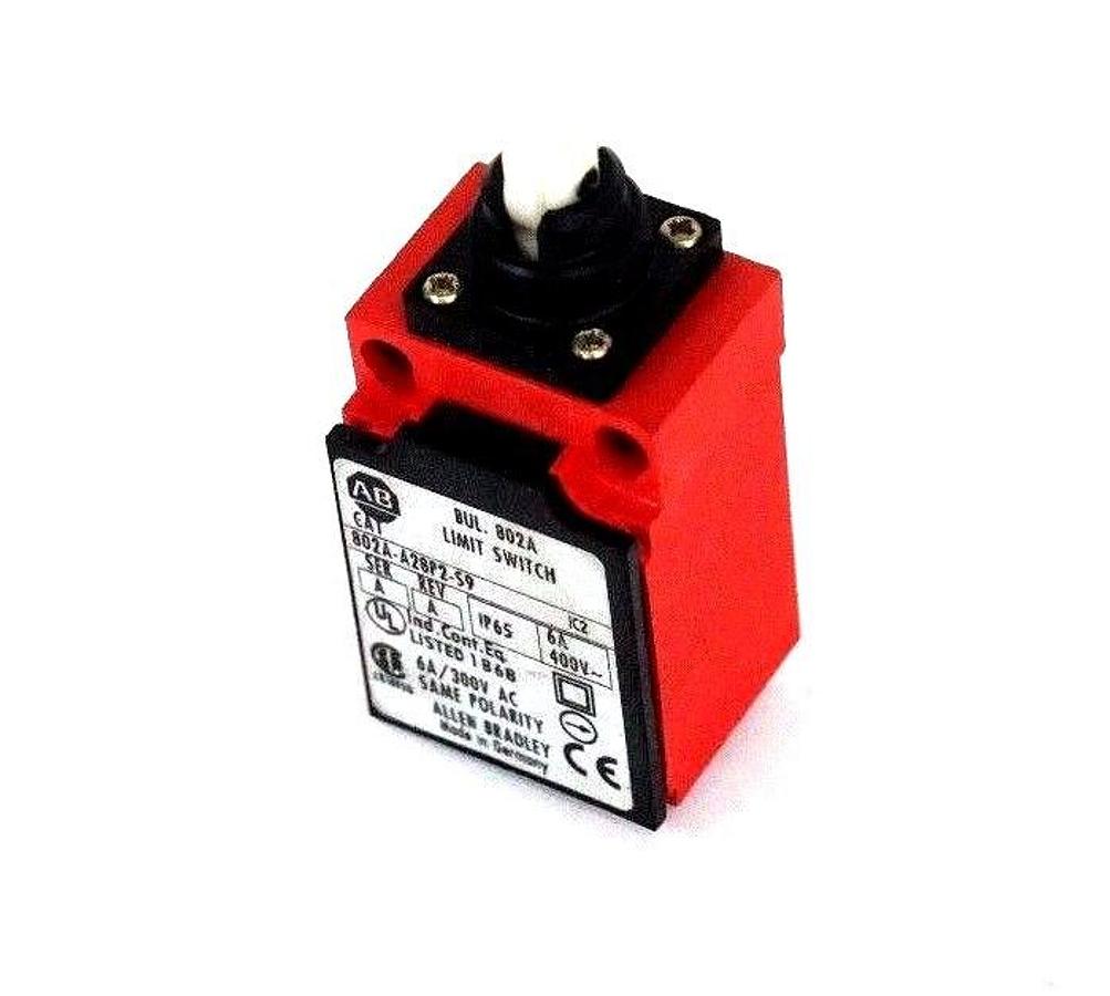 Used NEW ALLEN BRADLEY 802A-A28P2-S9 LIMIT SWITCH SER A, REV A, 802AA28P2S9