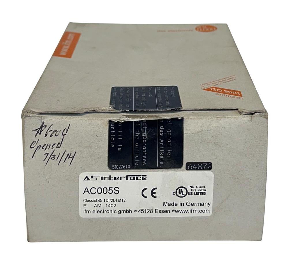 Used IFM ClassicL45 1DI/2DI M12 / AC005S ClassicLine AS INTERFACE BUS MODULE NSMP