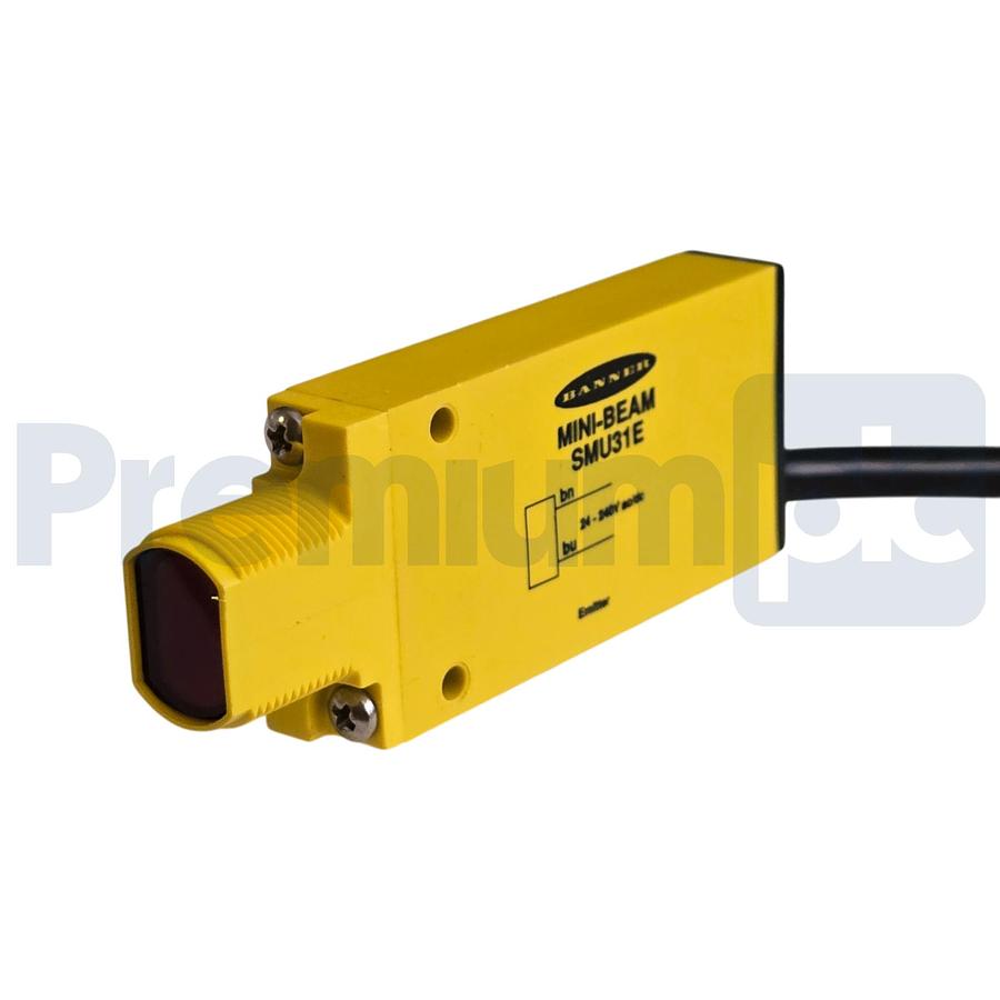 Used BANNER SMU31E - 52575 MINI-BEAM UNIVERSAL EMITTER 2m (6.5') CABLE, RANGE 3m NSNP