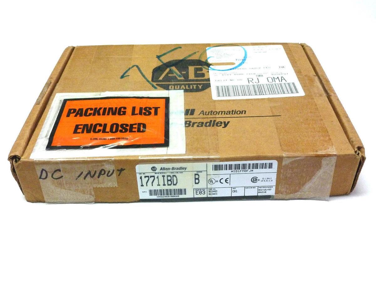 ALLEN BRADLEY 1771-IBD INPUT MODULE SER. B CAT. REV. E03 REV C01 1771IBD NIB