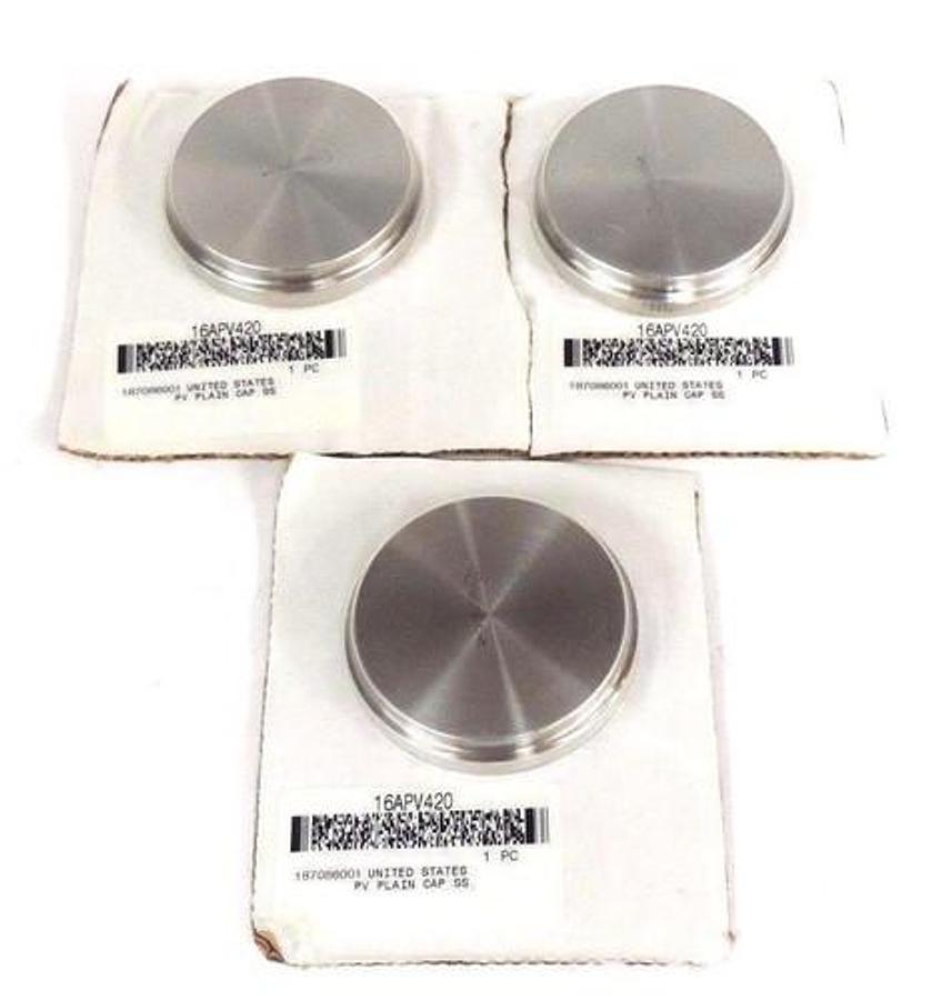 Used LOT OF 3 NEW SWAGELOK 16APV420 PV PLAIN CAPS SS 187086001