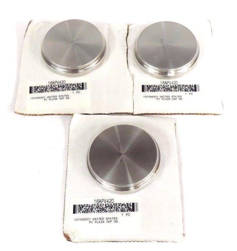 Used LOT OF 3 NEW SWAGELOK 16APV420 PV PLAIN CAPS SS 187086001
