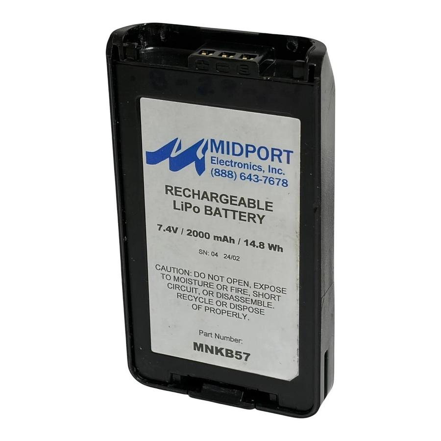 Used Lot of 4 Midport MNKB57 7.4V 2000mAh LiPo Batteries for Kenwood KNB-57L KNB-35L