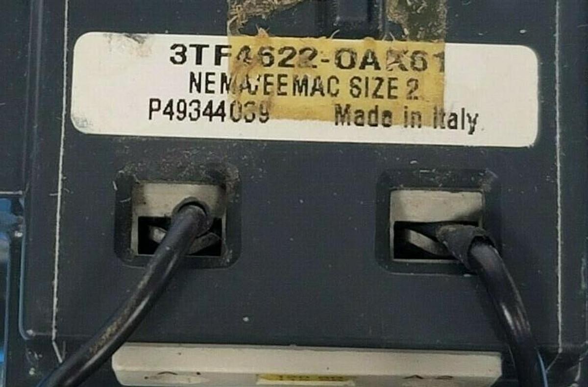 Used SIEMENS 3TF4622-0AK61 SIZE 2 CONTACTOR NON-REVERSING 110/120VAC 50/60HZ
