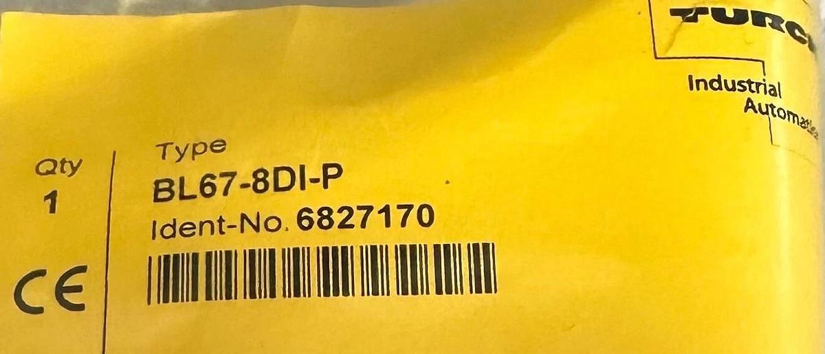 Used NEW TURCK BL67-8DI-P / BL678DIP BL67 SYSTEM I/O MODULE 8-PT DIGITAL 6827170