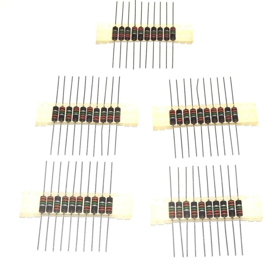 Used NEW IRC GBT-1 CARBON COMPOSITION 1W RESISTORS GRIP STRIP MIL TYPE RC 32 (QTY 47)