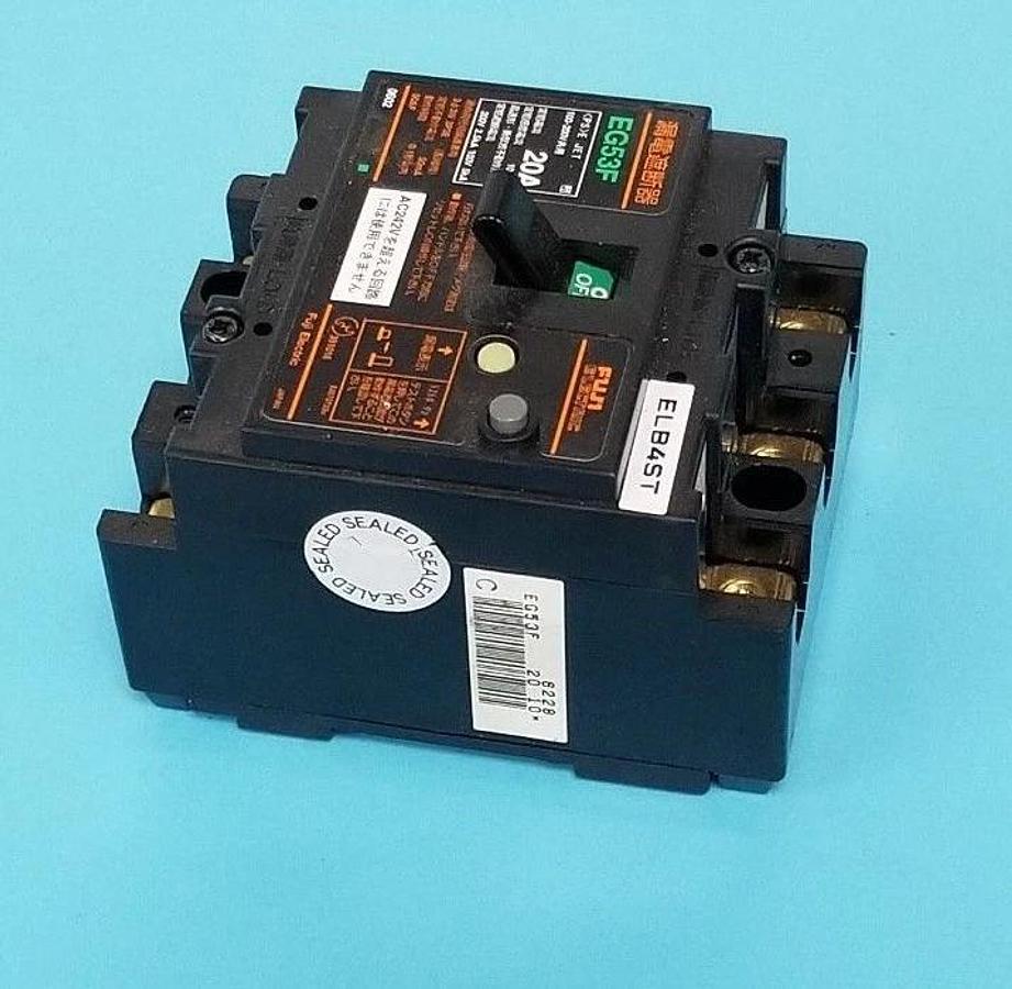 Used FUJI ELECTRIC EG53F 20AMP CIRCUIT BREAKER EG53F-20