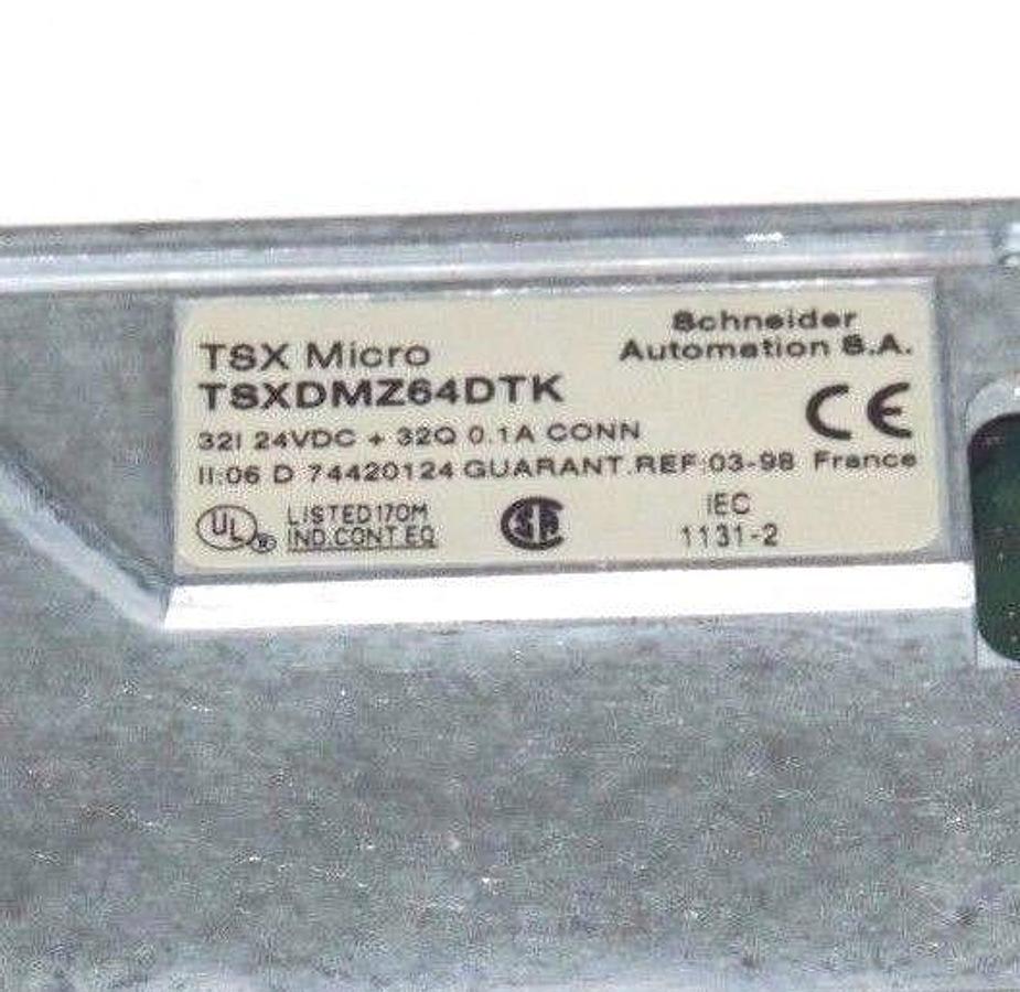 Used SCHNEIDER AUTOMATION TSX MICRO TSX-DMZ-64DTK 32I 24VDC+32Q 0.1A CONN