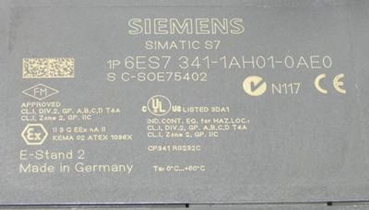 Used SIEMENS 6ES7-341-1AH01-0AE0 COMMUNICATION MODULE S7300 CP341 6ES73411AH010AE0