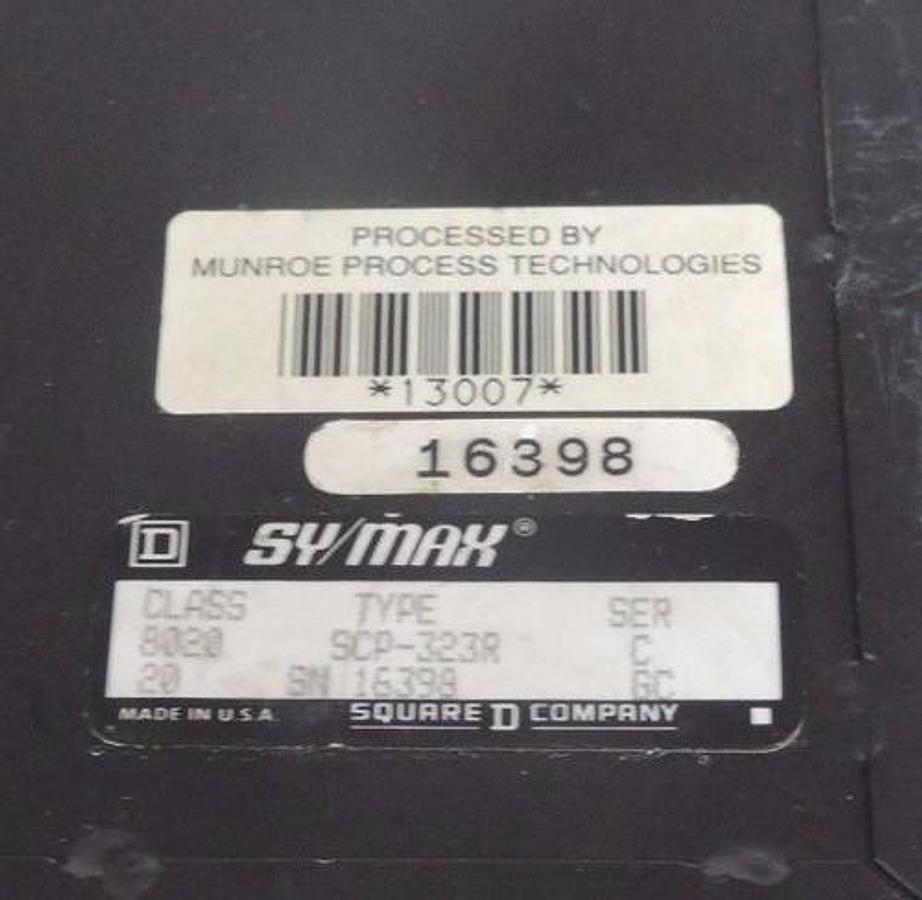 Used SQUARE D SY/MAX 8020 SCP-323R PROCESSOR 8020SCP323R SER. C TYPE: SCP-323R