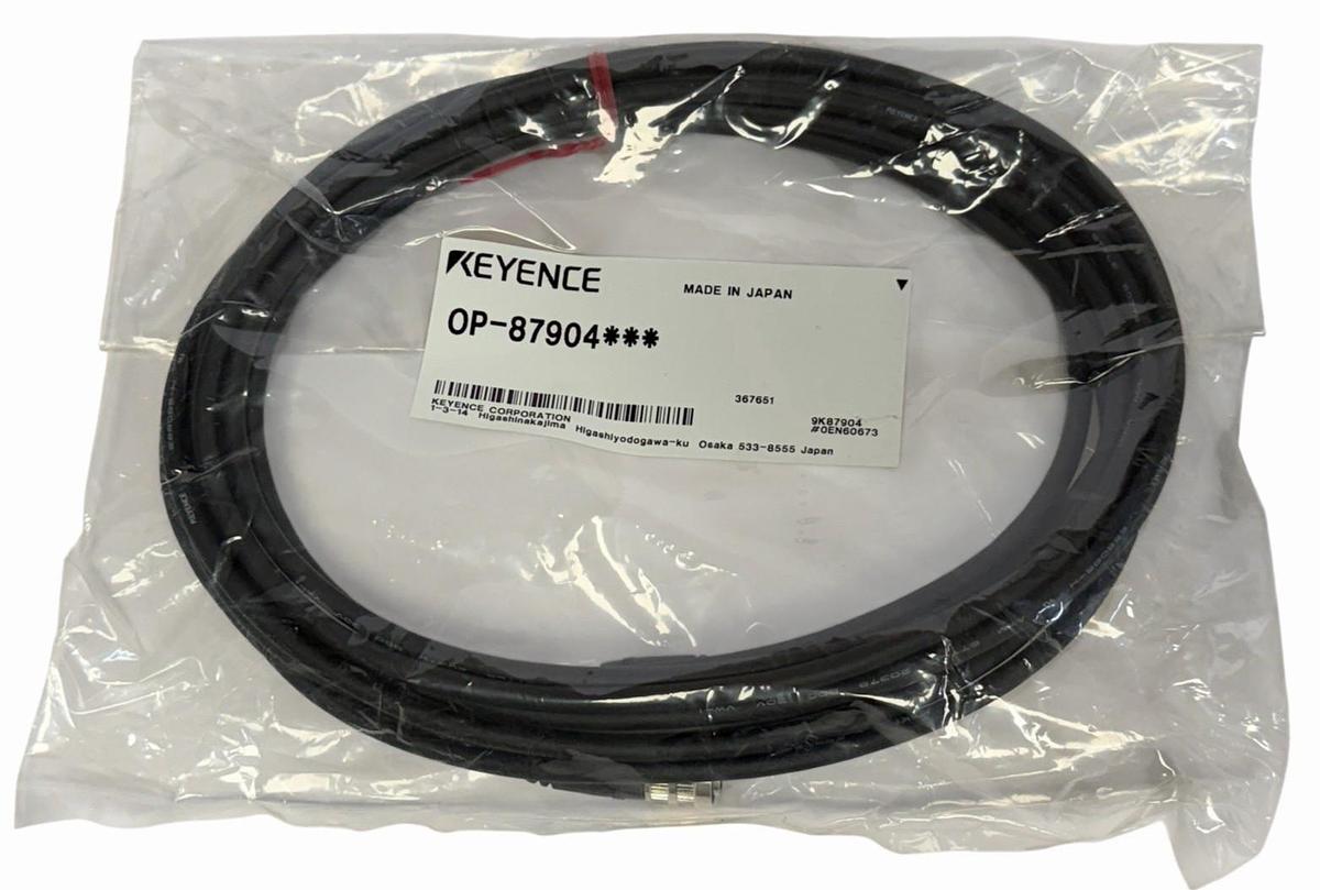 Used NEW KEYENCE OP-87904 SENSOR HEAD CABLE CORD SET 5M LENGTH OP87904