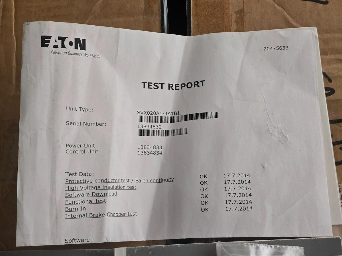 Used Eaton SVX020A1-4A1B1 SVX9000 AC VFD Variable Frequency Drive 3Ph 480V 20 HP NSMP