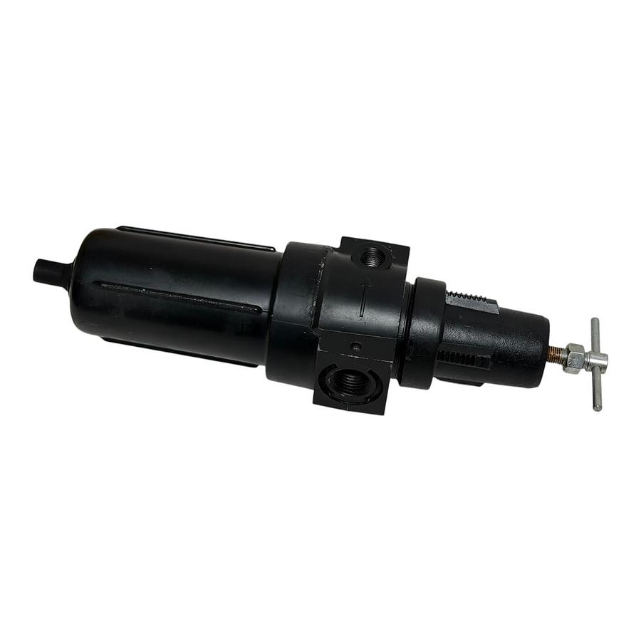 Used Parker Pneumatic Filter Regulator 07E33A13AB Max 250 PSI w/ Marsh 160 PSI Gauge
