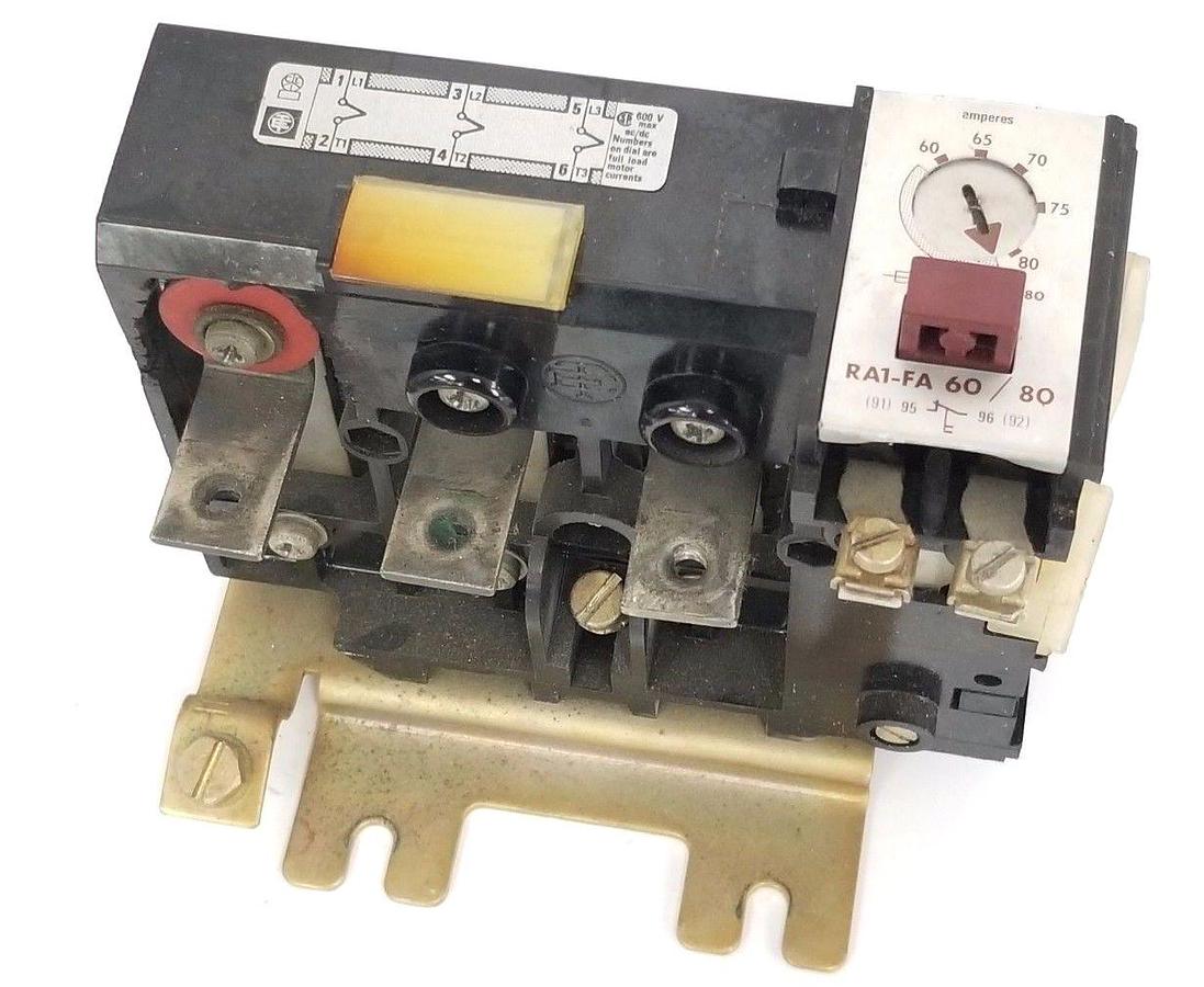 Used TELEMECANIQUE RA1-FA OVERLOAD RELAY 60-80 AMPERES RA1FA