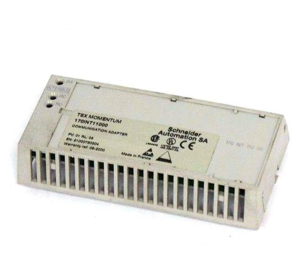 Used SCHNEIDER 170INT11000 COMMUNICATION ADAPTER PV: 01, RL: 05, 170 INT 110 00