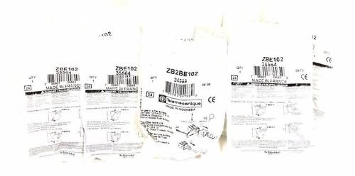 LOT OF 9 NEW TELEMECANIQUE ZB2BE102 CONTACT BLOCK 10AMPS, 600V