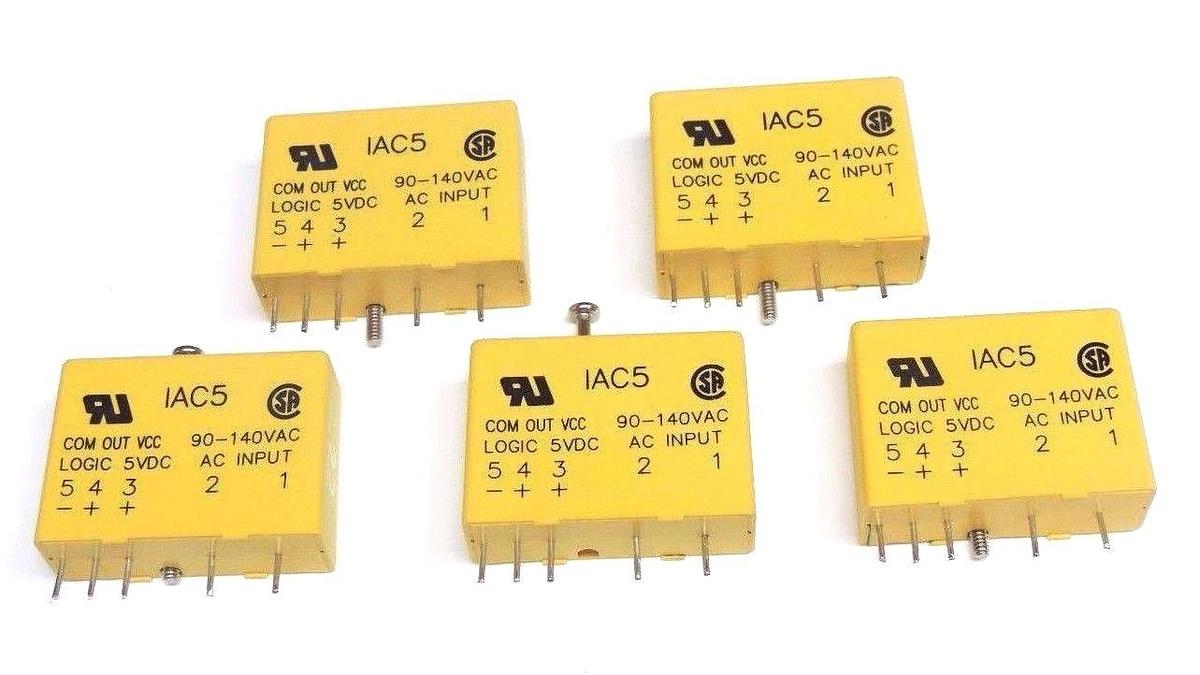Used LOT OF 5 NEW CRYDOM IAC5 INPUT MODULES 120VAC