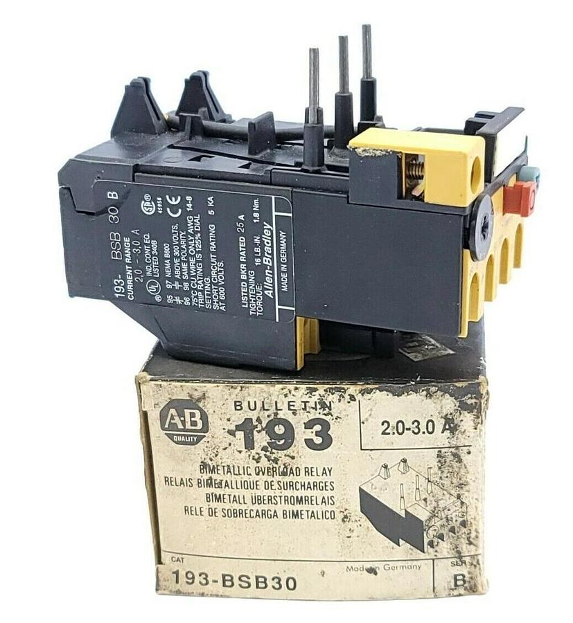 NIB ALLEN BRADLEY 193-BSB30 BIMETALIC OVERLOAD RELAY 2.0-3.0A SER. B
