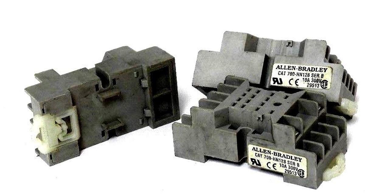 LOT OF 3 NEW ALLEN BRADLEY 700-HN128 RELAY SOCKETS 700HN128 SER. B, 10A, 300V