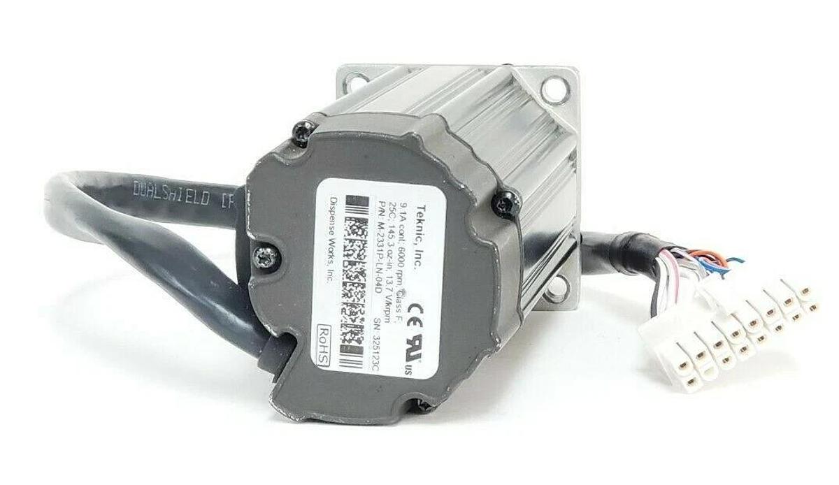Used TEKNIC INC. M-2331P-LN-04D SERVO MOTOR 6000RPM CLASS F 25C 13.7 V/krpm
