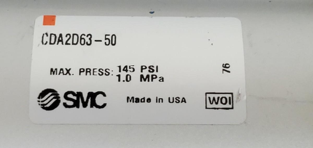 Used NEW SMC CDA2D63-50 TIE-ROD CYLINDER 145PSI CDA2D6350