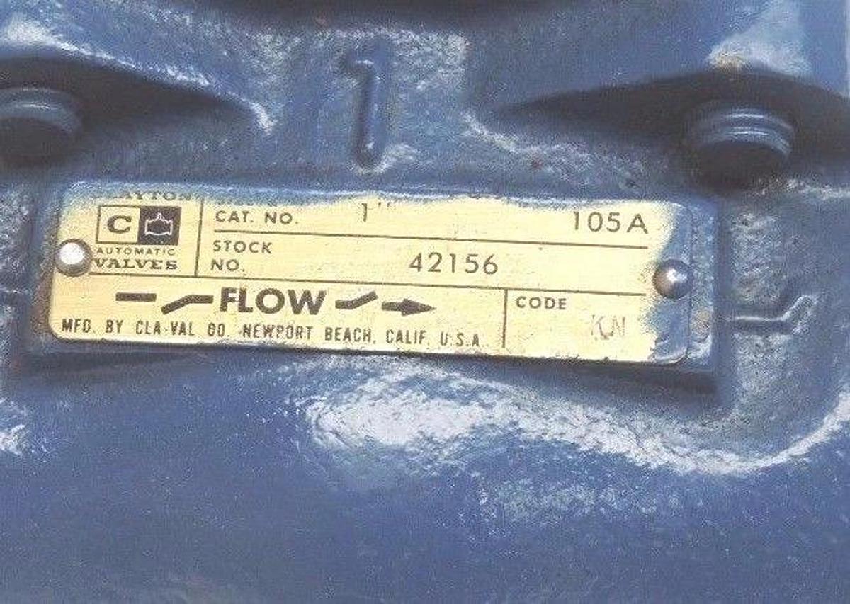 NEW CLAYTON 105A CLA VAL DIAPHRAGM VALVE 1" 42156