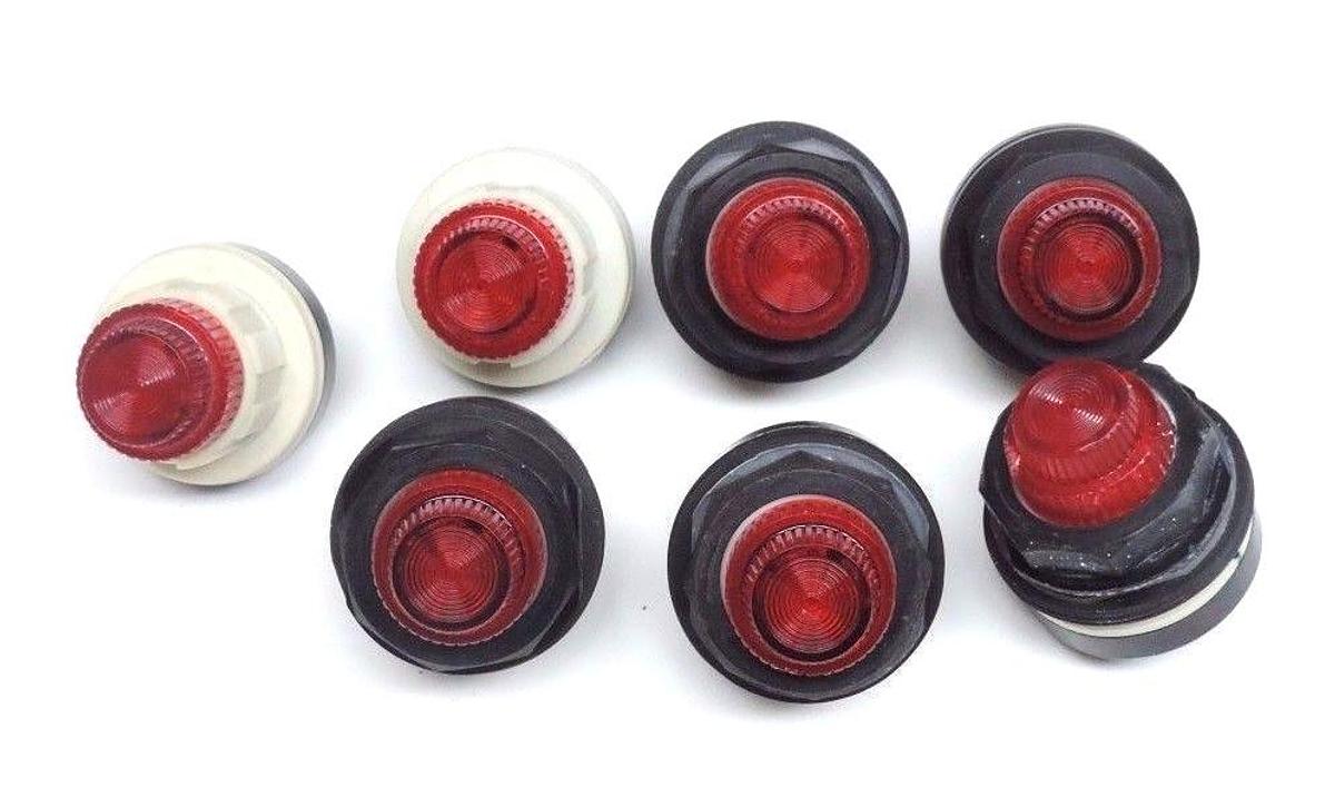 Used LOT OF 7 SQUARE D 9001-KP44 PILOT LIGHTS RED 9001KP44