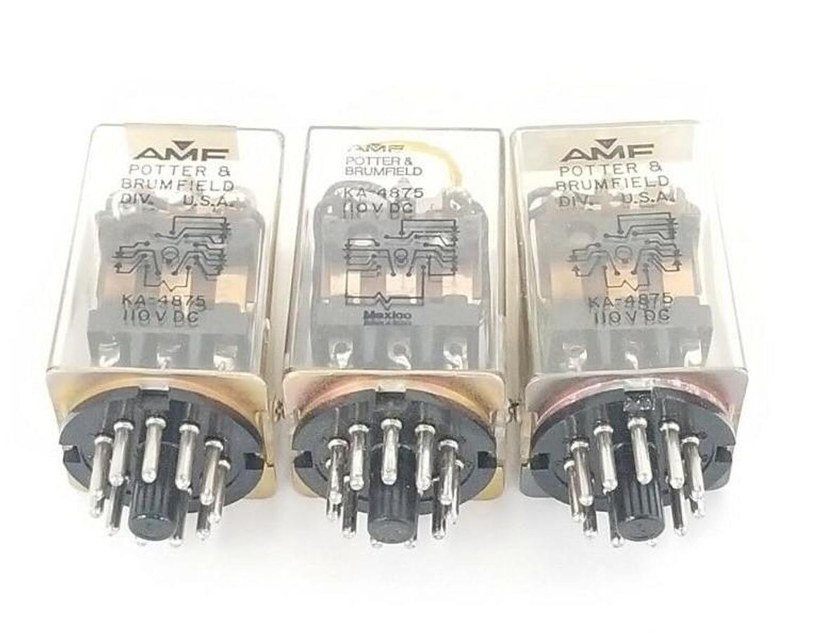 Used LOT OF 3 AMF POTTER & BRUMFIELD KA-4875-110V RELAYS KA-4875